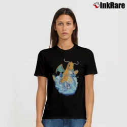 Women’s Dratini Dragonair Dragonite Pokemon Evolution Signature T-Shirt in black | Soft, Flattering Fit