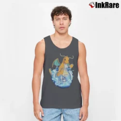 Men’s Dratini Dragonair Dragonite Pokemon Evolution Tank Top in charcoal | Breathable, Active-Friendly Design