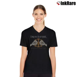 Women’s Dream Theater Distance Over Time V-Neck Tee in black | Chic Neckline, Soft Texture