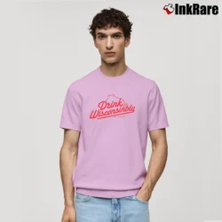 Men’s Drink Wisconsinbly Logo Classic T-Shirt in light pink | Soft, Breathable Everyday Wear