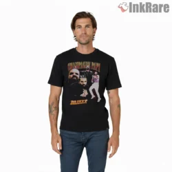 Drizzy Champagne Papi Retro Nineties Bootleg Shirt on black short sleeve shirt for men graphic tee
