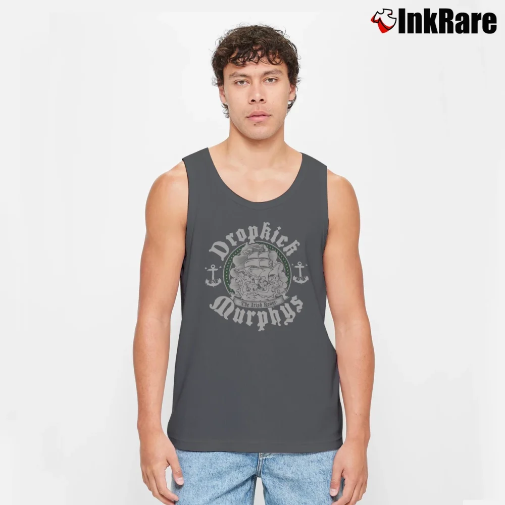 Men’s Dropkick Murphys Irish Rover Tank Top in charcoal | Breathable, Active-Friendly Design