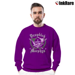 Men’s Dropkick Murphys Crewneck Sweatshirt in purple | Cozy Fabric, Clean Style