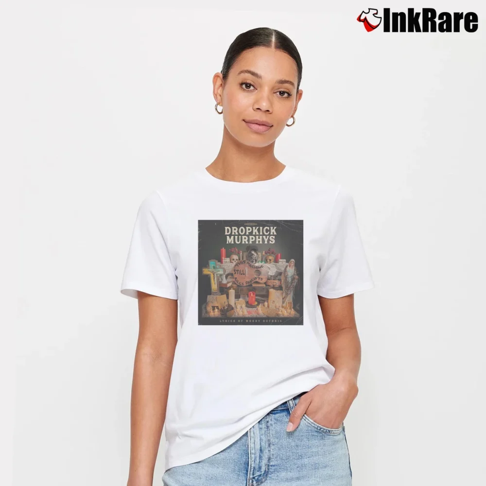 Women’s Dropkick Murphys This Machine Still Kills Fascists Signature T-Shirt in white | Soft, Flattering Fit