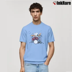 Men’s Drummer Snoopy Playing Drum Kits Classic Classic T-Shirt in light blue | Soft, Breathable Everyday Wear