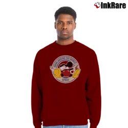 Men’s Drunk Mickey Mouse Alcohol Party Funny Crewneck Sweatshirt in maroon | Cozy Fabric, Clean Style
