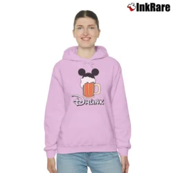 Women’s Drunk Mickey Mouse International Beer Avenger Cozy Hoodie in light pink | Warm, Structured, Stylish