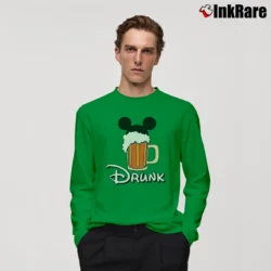 Men’s Drunk Mickey Mouse International Beer Avenger Long-Sleeve Shirt in irish green | Sleek, Lightweight, Year-Round Wear