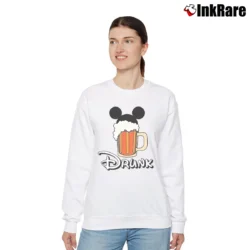 Women’s Drunk Mickey Mouse International Beer Avenger Relaxed Sweatshirt in white | Soft, Laid-Back Vibe