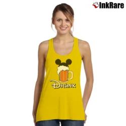 Women’s Drunk Mickey Mouse International Beer Avenger Tank Top in yellow | Lightweight, Movement-Friendly