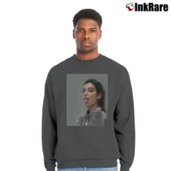 Men’s Dua Lipa Self Titled Tour Concert Crewneck Sweatshirt in charcoal | Cozy Fabric, Clean Style