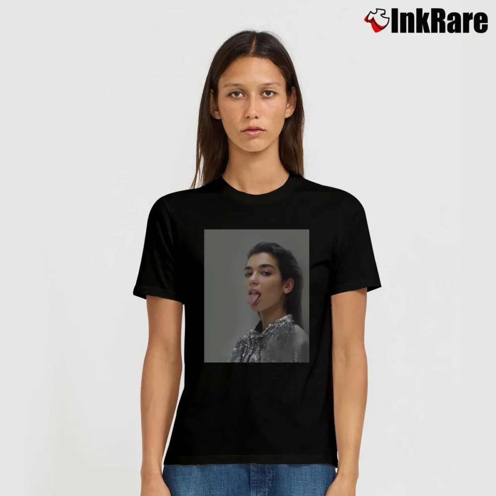 Women’s Dua Lipa Self Titled Tour Concert Signature T-Shirt in black | Soft, Flattering Fit