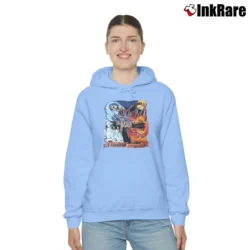 Women’s Dueling Dragons Fantasy Theme Park Cozy Hoodie in light blue | Warm, Structured, Stylish
