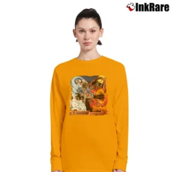Women’s Dueling Dragons Fantasy Theme Park Long-Sleeve Top in orange | Sleek, Versatile, All-Season