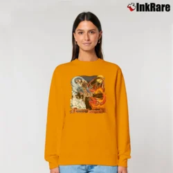 Women’s Dueling Dragons Fantasy Theme Park Relaxed Sweatshirt in orange | Soft, Laid-Back Vibe