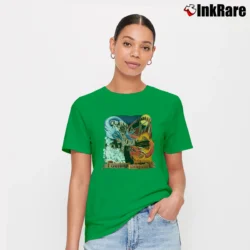 Women’s Dueling Dragons Fantasy Theme Park Signature T-Shirt in irish green | Soft, Flattering Fit