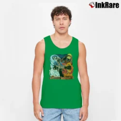 Men’s Dueling Dragons Fantasy Theme Park Tank Top in irish green | Breathable, Active-Friendly Design