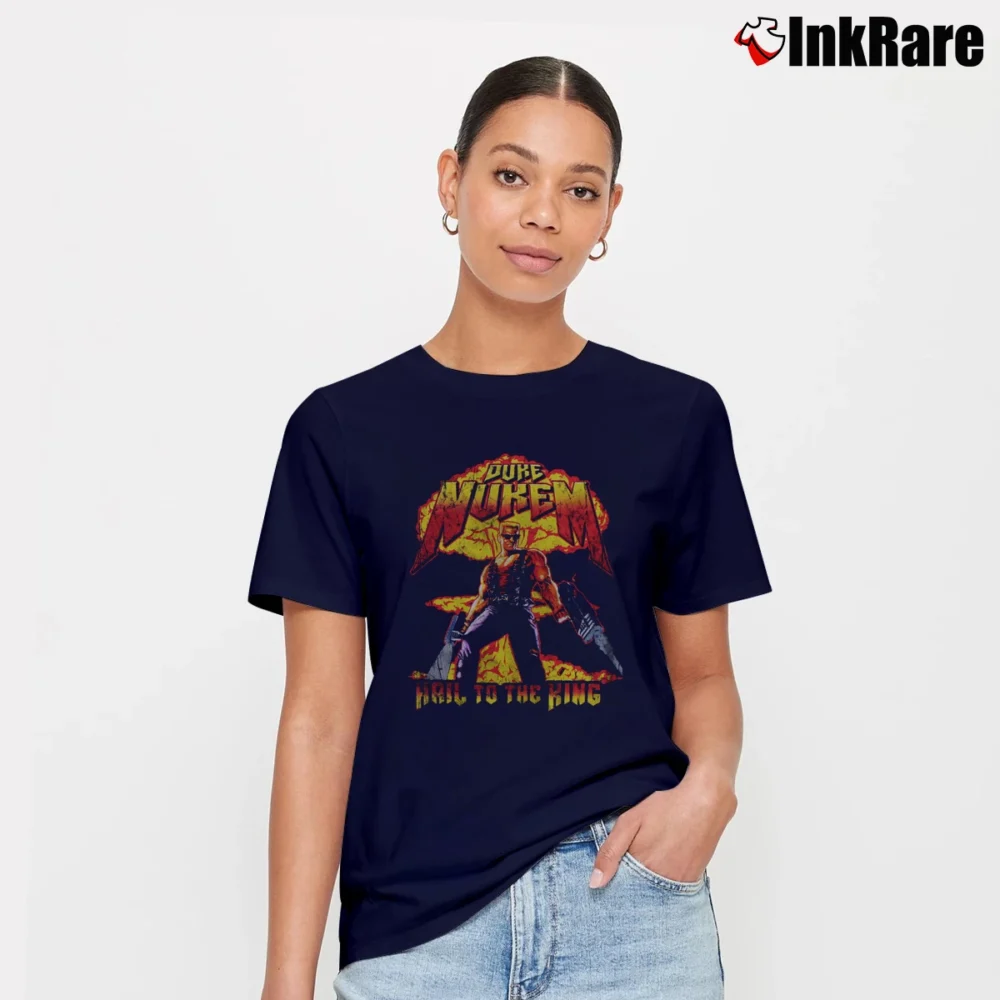 Women’s Duke Nukem Hail To The King Black Signature T-Shirt in navy | Soft, Flattering Fit