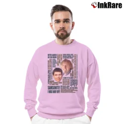 Men’s Dumb And Dumber Quotes Crewneck Sweatshirt in light pink | Cozy Fabric, Clean Style