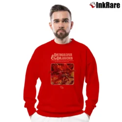 Men’s Dungeons And Dragons 1974 Classic Dungeon Master Rpg Fantasy Crewneck Sweatshirt in red | Cozy Fabric, Clean Style