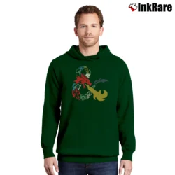 Men’s Dungeons And Dragons Colorful Ampersand Dragon Pullover Hoodie in forest green | Cozy, Durable, Modern Fit