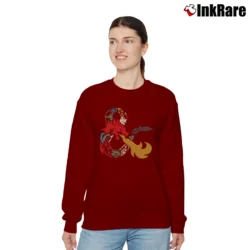 Women’s Dungeons And Dragons Colorful Ampersand Dragon Relaxed Sweatshirt in maroon | Soft, Laid-Back Vibe