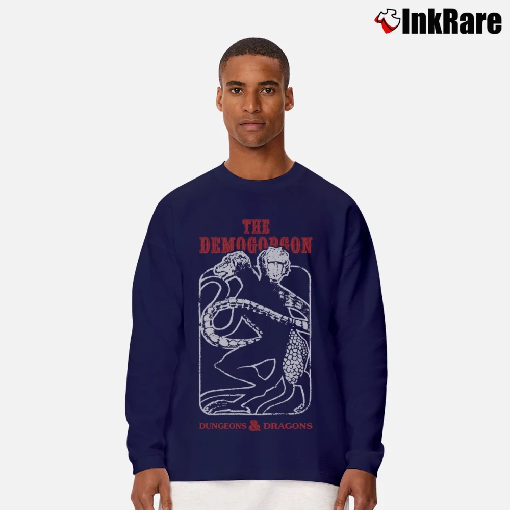Men’s Dungeons And Dragons Game Fantasy Promo Long-Sleeve Shirt in navy | Sleek, Lightweight, Year-Round Wear