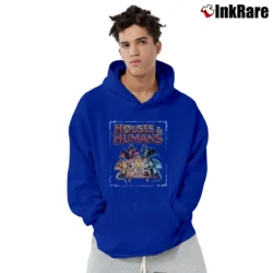 Men’s Dungeons And Dragons Houses And Humans Casual Rpg Pullover Hoodie in royal blue | Cozy, Durable, Modern Fit
