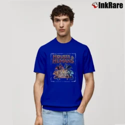 Men’s Dungeons And Dragons Houses And Humans Casual Rpg Classic T-Shirt in royal blue | Soft, Breathable Everyday Wear