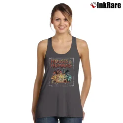 Women’s Dungeons And Dragons Houses And Humans Casual Rpg Tank Top in charcoal | Lightweight, Movement-Friendly