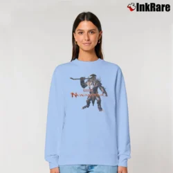 Women’s Dungeons And Dragons Neverwinter Style Graphic Relaxed Sweatshirt in light blue | Soft, Laid-Back Vibe