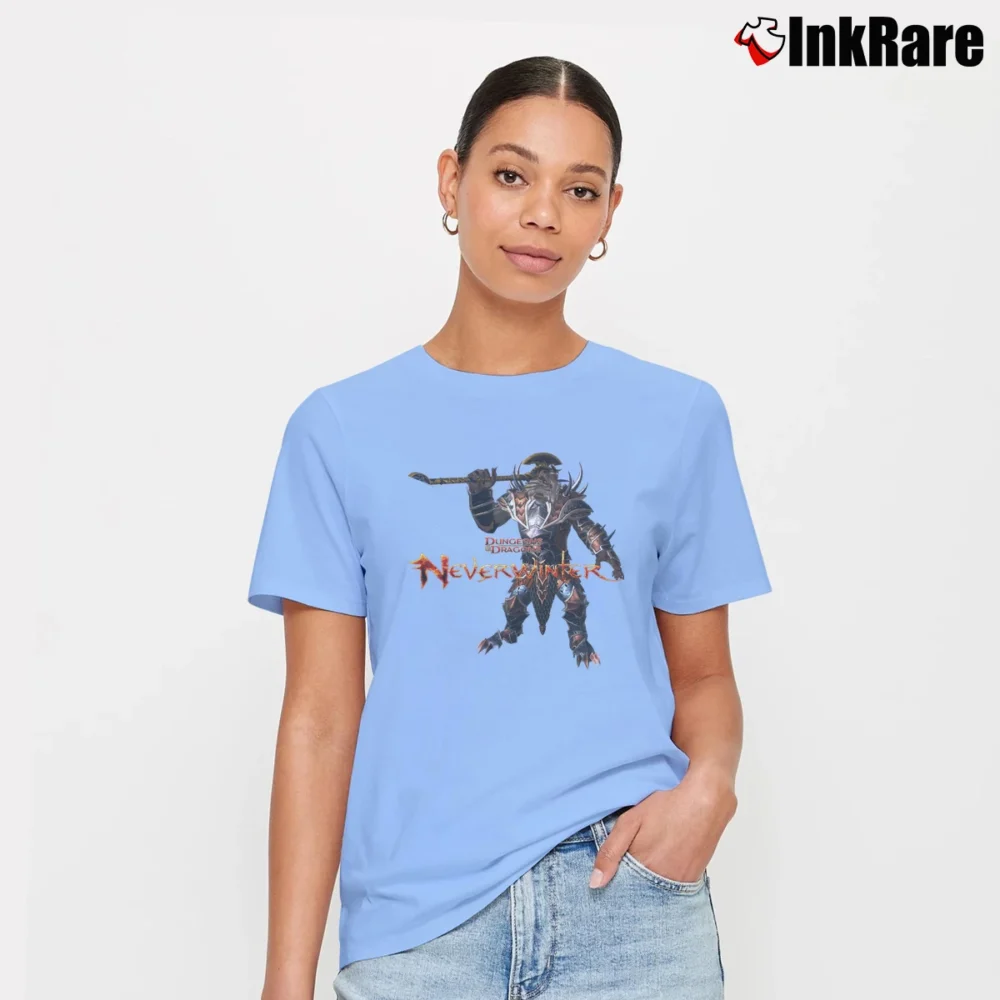 Women’s Dungeons And Dragons Neverwinter Style Graphic Signature T-Shirt in light blue | Soft, Flattering Fit