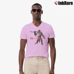 Men’s Dungeons And Dragons Neverwinter Style Graphic V-Neck Tee in light pink | Sharp, Breathable, Everyday Staple