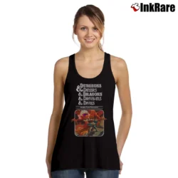 Women’s Dungeons Diners Dragons Drive Ins Dives Parody Tank Top in black | Lightweight, Movement-Friendly
