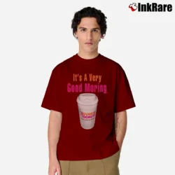 Men’s Dunkin Donuts Good Morning Classic T-Shirt in maroon | Soft, Breathable Everyday Wear