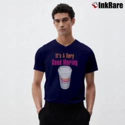 Men’s Dunkin Donuts Good Morning V-Neck Tee in navy | Sharp, Breathable, Everyday Staple