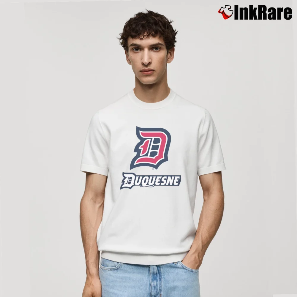 Men’s Duquesne Dukes Alternate Logo Classic T-Shirt in white | Soft, Breathable Everyday Wear