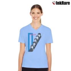 Women’s Duran Duran Band V-Neck Tee in light blue | Chic Neckline, Soft Texture