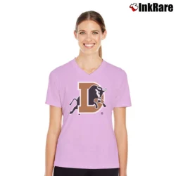 Women’s Durham Bulls Long Sleeve Graphic V-Neck Tee in light pink | Chic Neckline, Soft Texture