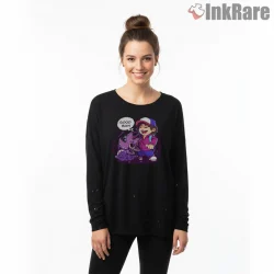 Dustin And Demodog Cute Cartoon Friendship Shirt on black long sleeve shirt for women graphic tee
