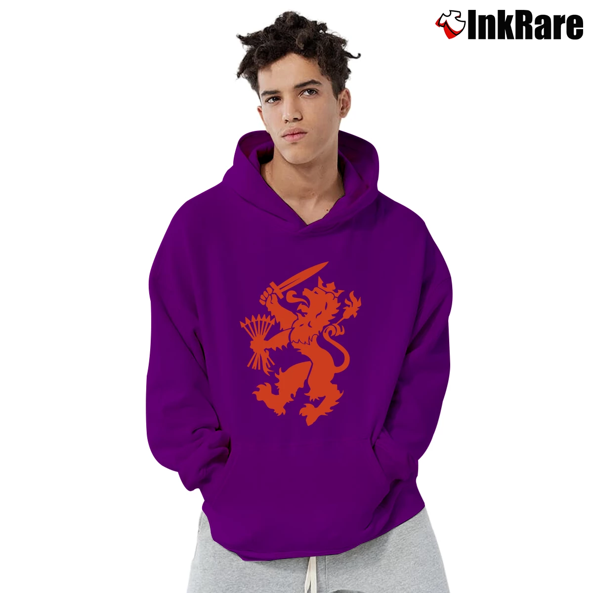 Men’s Dutch Soccer Retro Holland Team Pullover Hoodie in purple | Cozy, Durable, Modern Fit