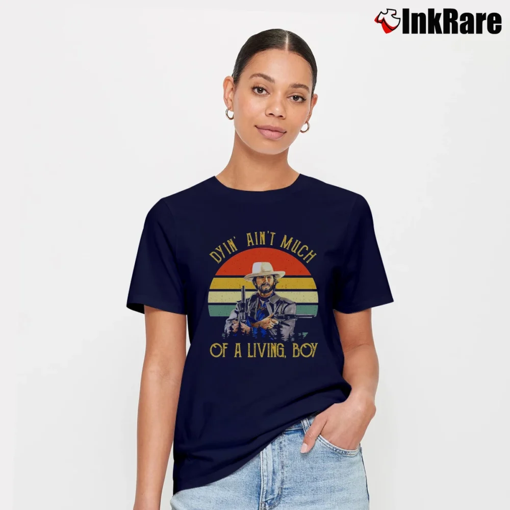 Women’s Dyin Ain't Much Of A Livin Boy Signature T-Shirt in navy | Soft, Flattering Fit
