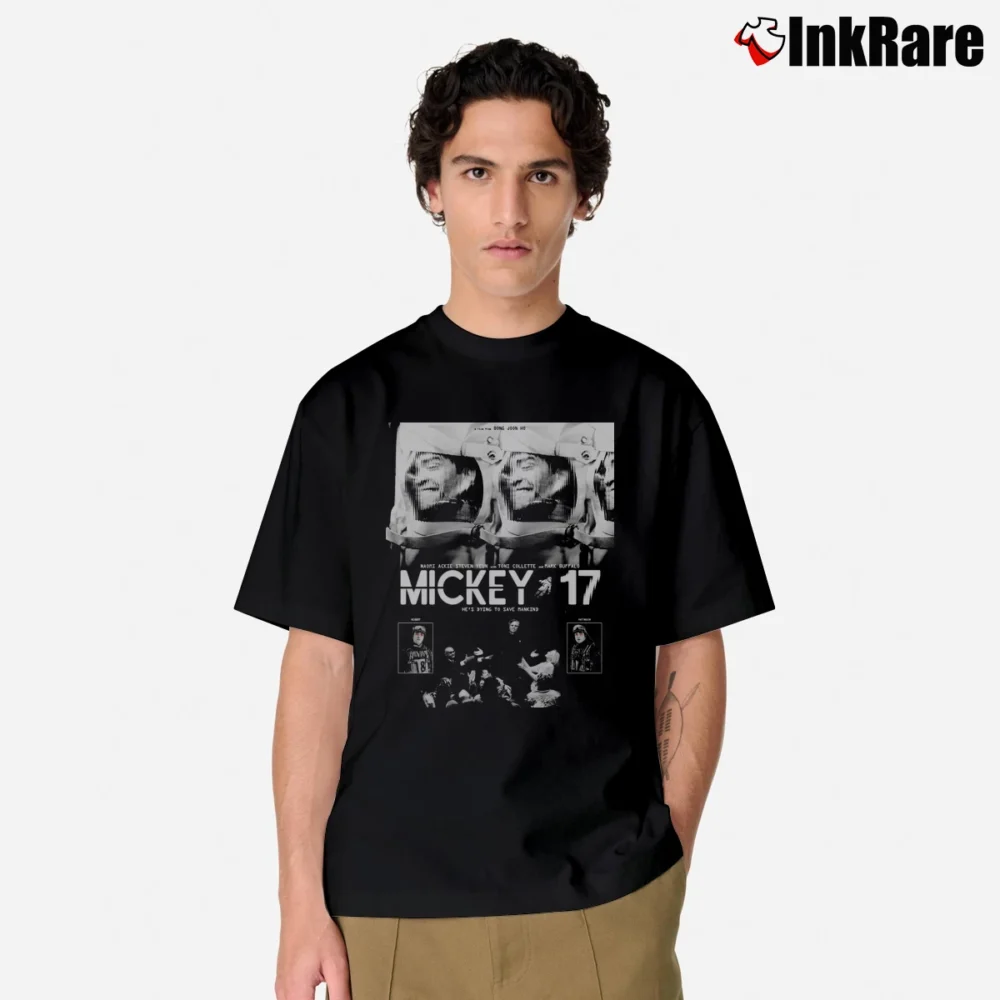 Men’s Dying To Save Mankind Mickey 17 Classic T-Shirt in black | Soft, Breathable Everyday Wear