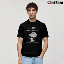 Men’s E MC 2 Energy My Coffee Snoopy Classic T-Shirt in black | Soft, Breathable Everyday Wear