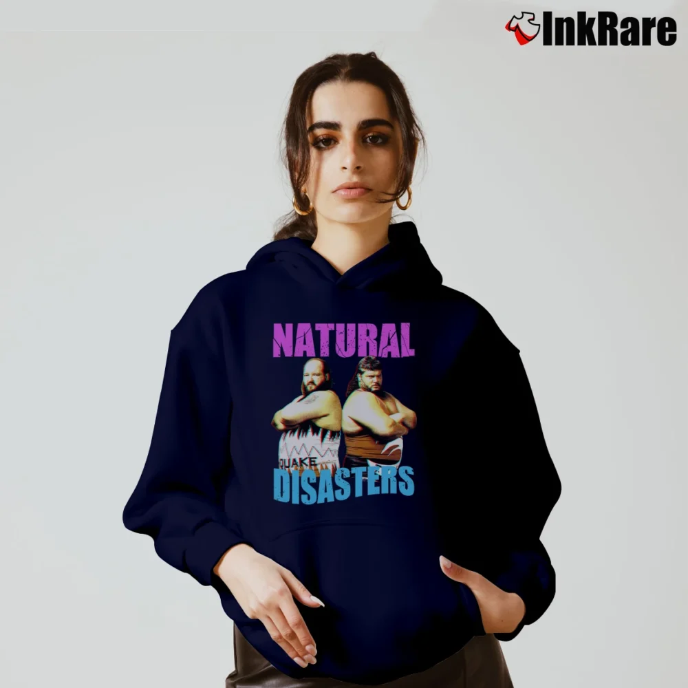 Women’s Earthquake and Typhoon The Natural Disasters for WWE Fans Cozy Hoodie in navy | Warm, Structured, Stylish