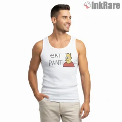 Eat Pant Bart Simpsons Classic Graffiti Quote Shirt on white tank top for men graphic tee