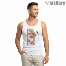 Eat Your Protein Titan Parody Foodie Shirt on white tank top for men graphic tee