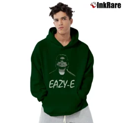 Men’s Eazy E Hip Hop Rap Icon Graphic Pullover Hoodie in forest green | Cozy, Durable, Modern Fit