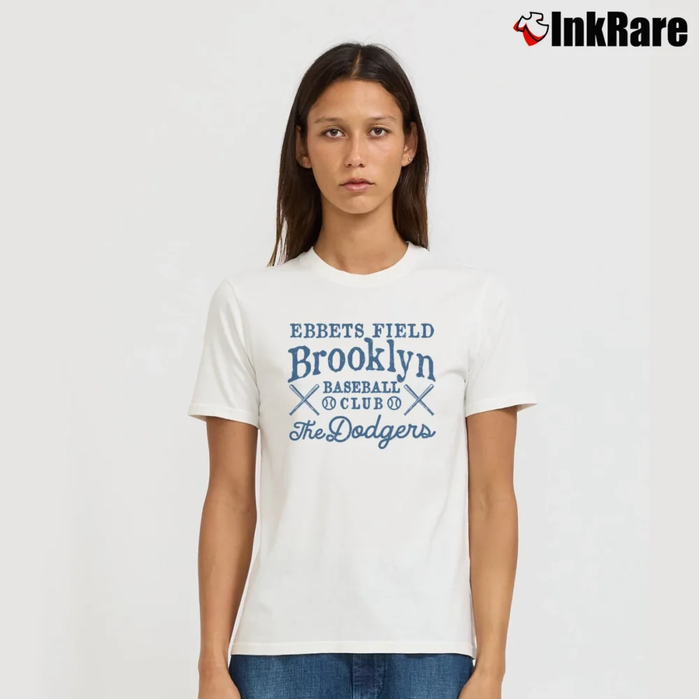 Women’s Ebbets Field Dodgers Signature T-Shirt in white | Soft, Flattering Fit