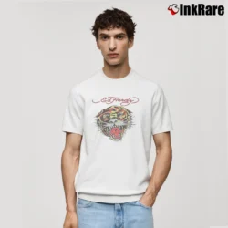 Men’s Ed Hardy Solid Black Tiger Classic T-Shirt in white | Soft, Breathable Everyday Wear